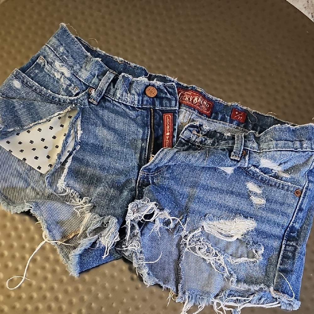 Lucky Brand Ripped Blue Jean Shorts